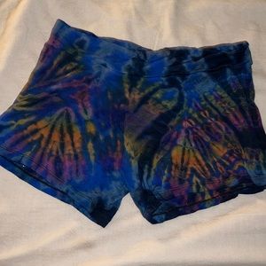 Tie dye hippie shorts